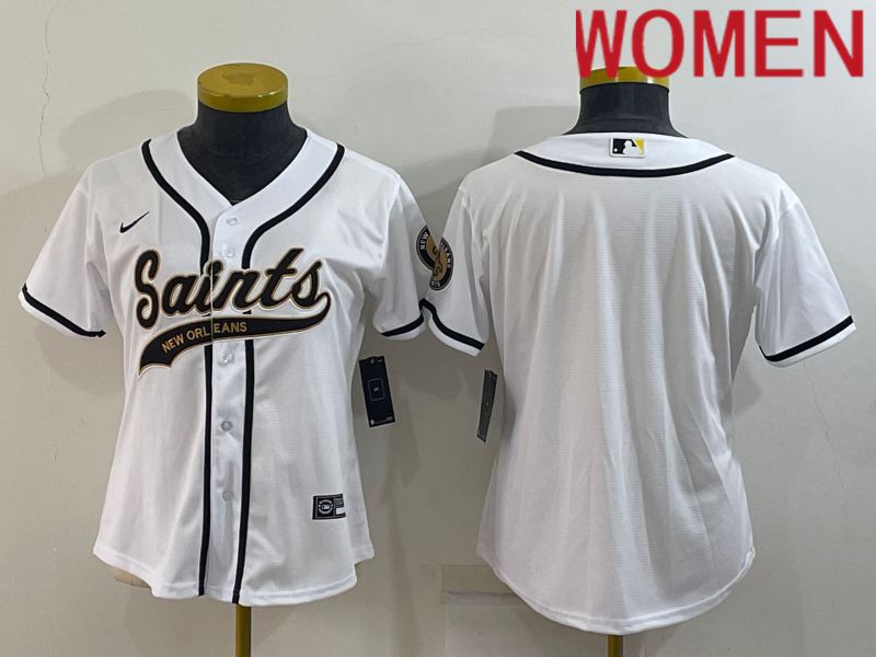 Women New Orleans Saints Blank White 2022 Nike Co branded NFL Jerseys->women nfl jersey->Women Jersey